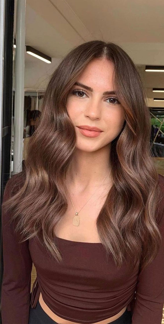50+ Trendy Hair Colour For Every Women : Reddish Brown with a Golden Sheen