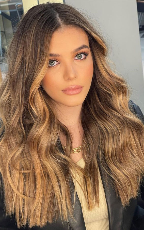 50+ Trendy Hair Colour For Every Women : Ombre Brown Blonde Balayage