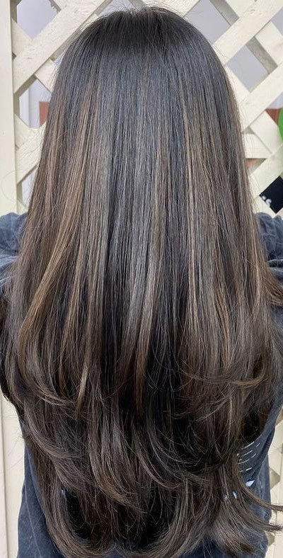 50+ Trendy Hair Colour For Every Women : Natural Looking Layered Long Hair