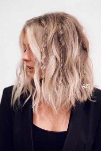 35+ Cute & Easy Ways to Style Short Hair : Bob with Small Braids