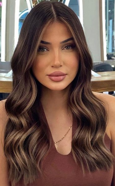 50+ Trendy Hair Colour For Every Women : Brunette with Blonde Highlights