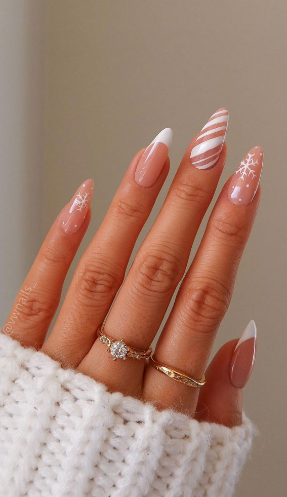 45 Beautiful Festive Nails To Merry The Season Simple White Candy