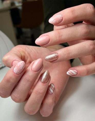 Christmas Holiday Nails For A Festive Look Classy Christmas Nude Nails