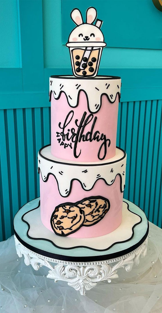 Blue Comic Icing Cake – Freed's Bakery