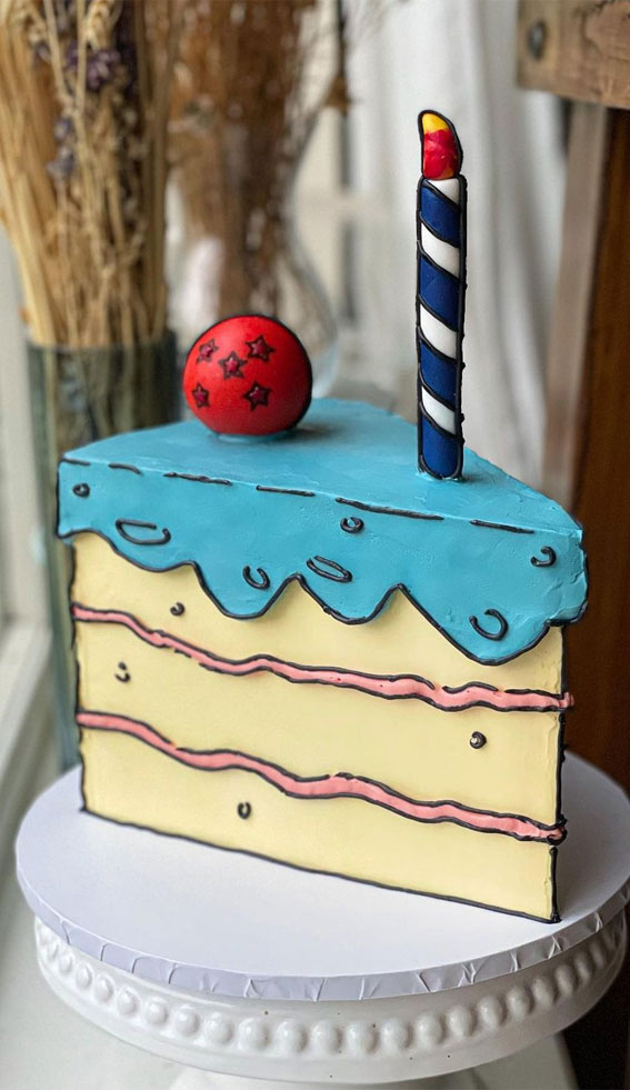 30+ Cute Comic Cakes For Cartoon Lovers : Bright Blue Icing Drips