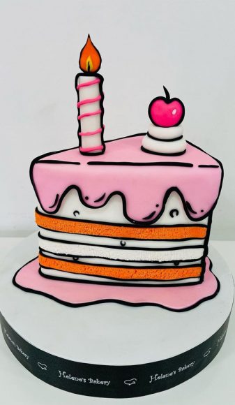 30+ Cute Comic Cakes For Cartoon Lovers : Rose Gold & Pink Cake