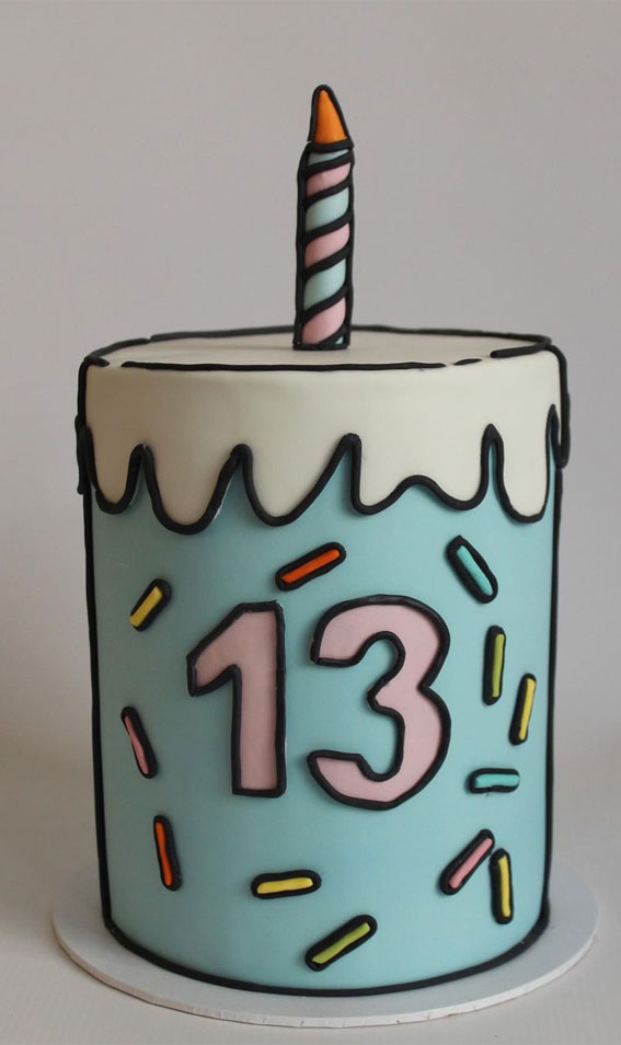 number 13 birthday cake