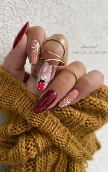 50+ Christmas & Holiday Nails For A Festive Look : Rudolph Red Sweater ...