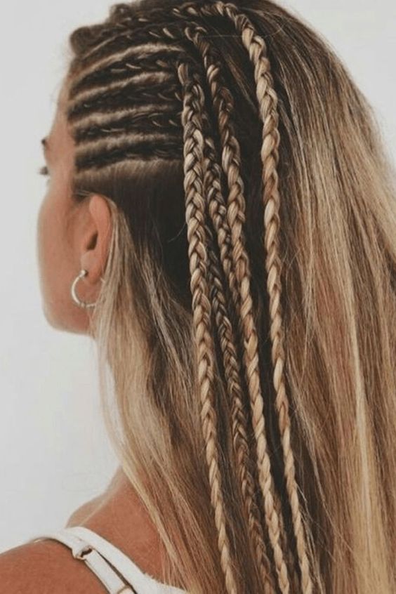 50+ Braided Hairstyles To Try Right Now : Partial Woven Braids