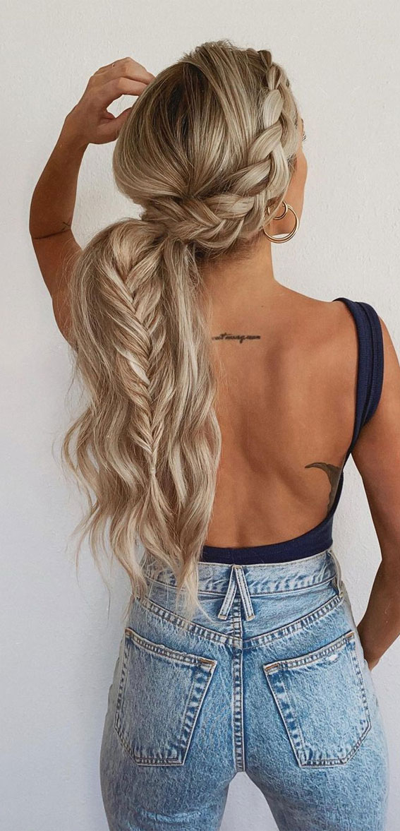 50+ Braided Hairstyles To Try Right Now : Pull-through braid