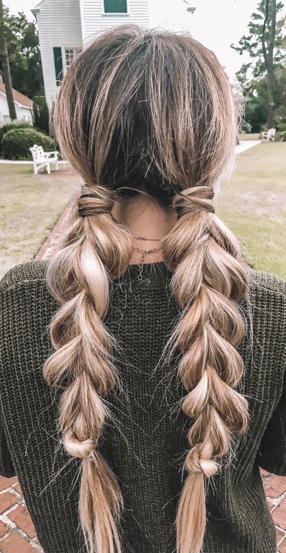 50+ Braided Hairstyles To Try Right Now : Pull-through braid