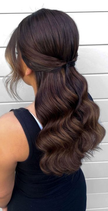 45 Half Up Half Down Prom Hairstyles : Half up with textured waves