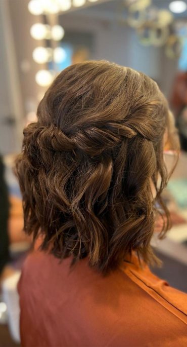 45 Half Up Half Down Prom Hairstyles : Curly Short Bob Half Up