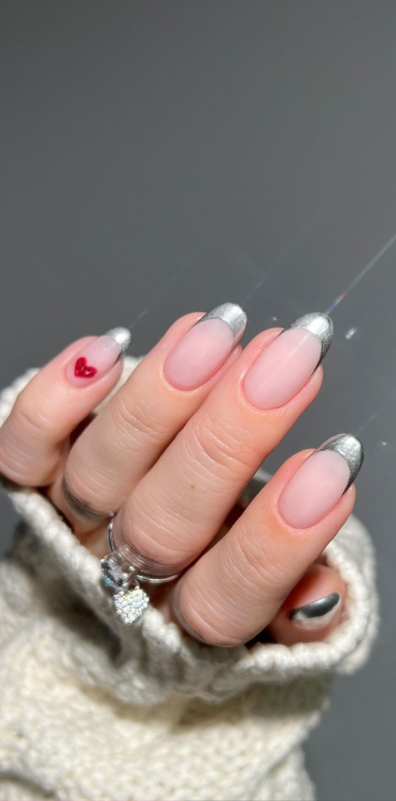 valentine's Day nails simple, valentine French nails, pink Valentine's nails, Valentine's nails short, valentine's day nails 2023,  valentines nails 2023, valentine nail designs almond shape, valentine's day nails red, red nails, pink nails