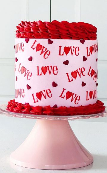 40 Cute Valentines Cake Ideas Love Letter Cake 0502