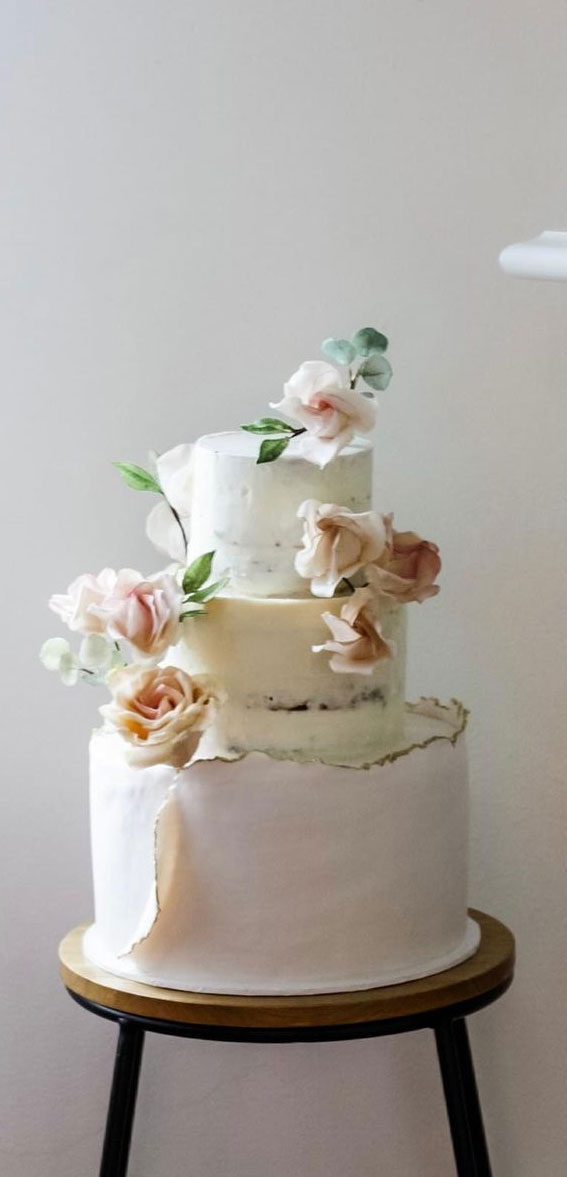 Top 50 Wedding Cake Trends 2023 : Semi-Naked + Textured Beauty