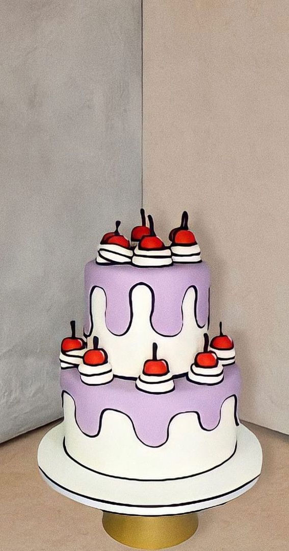 25+ Comic Cake Ideas That’re Trending : Cartoon Two-Tiered Cake