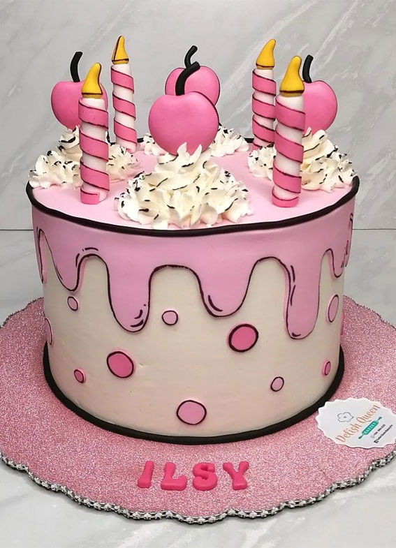 25+ Comic Cake Ideas That’re Trending : Pink Birthday Cake