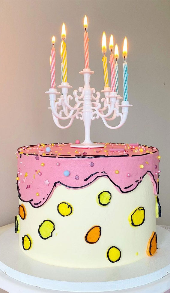 25+ Comic Cake Ideas That’re Trending : Cute Chandelier Candle Holder
