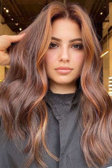 30+ Hair Colour Trends To Try in 2023 : Orange Copper Money Piece