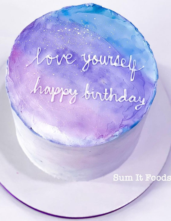 40+ Cute Simple Birthday Cake Ideas : Love Yourself Birthday Cake 