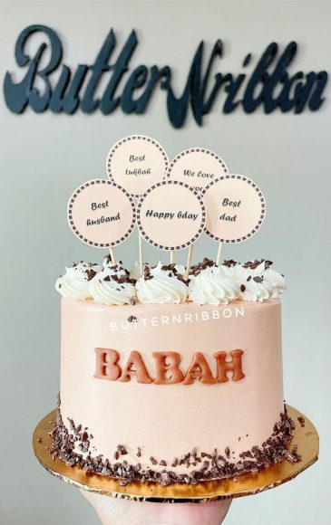 Cute Simple Birthday Cake Ideas Pink Cake For Dad Husband