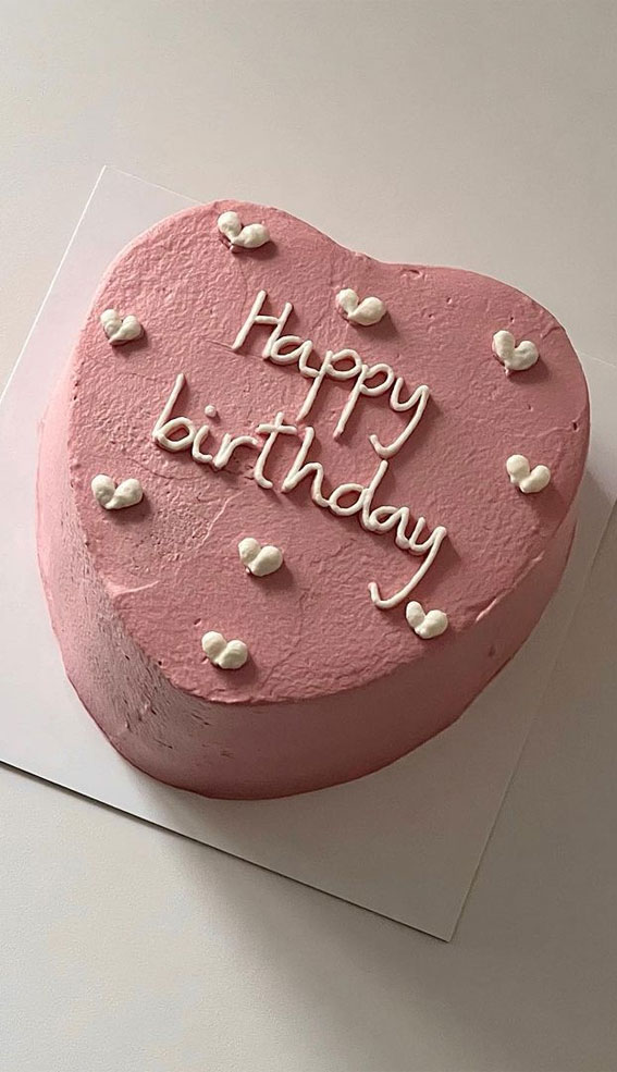 40+ Cute Simple Birthday Cake Ideas : Heart-Shaped Cake