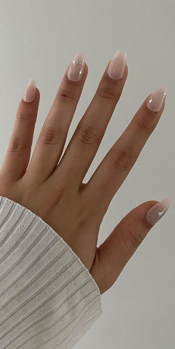 Star Nails Are Trending Now : Simple Sparkles Nails