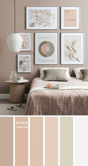 20 Best Bedroom Colour Combination Ideas : Almond and White Colour Scheme