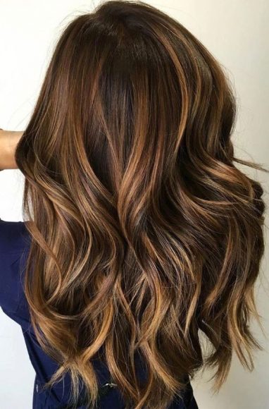 50+ Brunette + Brown Hair Colours & Hairstyles : Dark Brown + Caramel ...