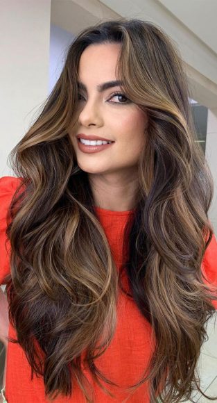 50+ Brunette + Brown Hair Colours & Hairstyles : Voluminous Chocolate ...