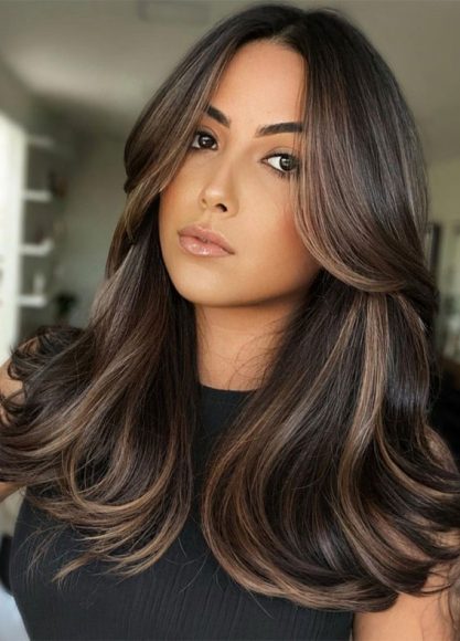 50+ Brunette + Brown Hair Colours & Hairstyles : Dark Brown with ...