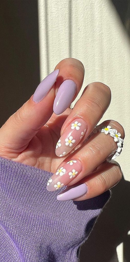 Your Nails Deserve These Floral Designs Lilac Daisy 8215