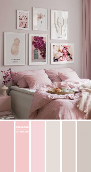 20 Best Bedroom Colour Combination Ideas : Light Grey and Light Pink ...