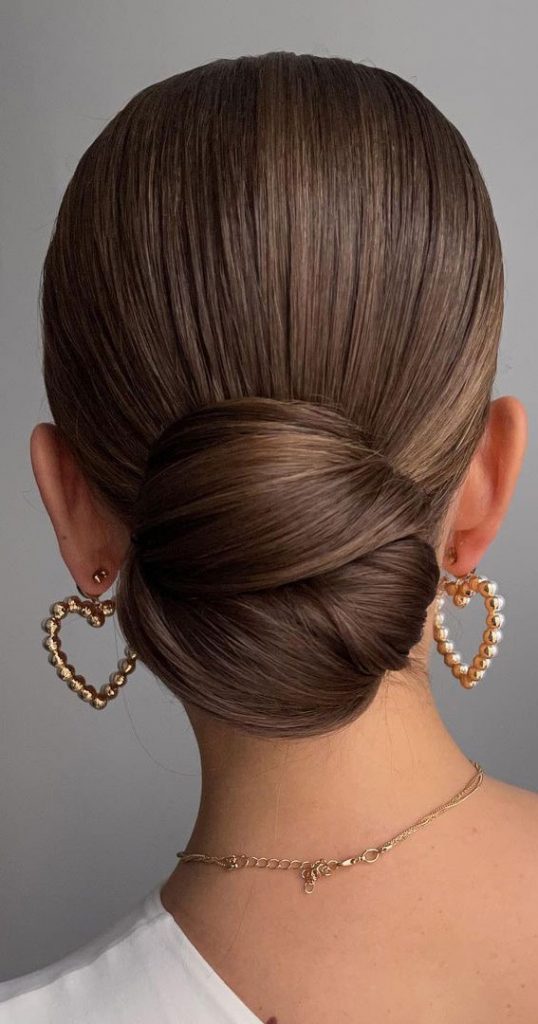 50+ Updo Hairstyles That're So Stylish : Elegant Sleek Low Bun