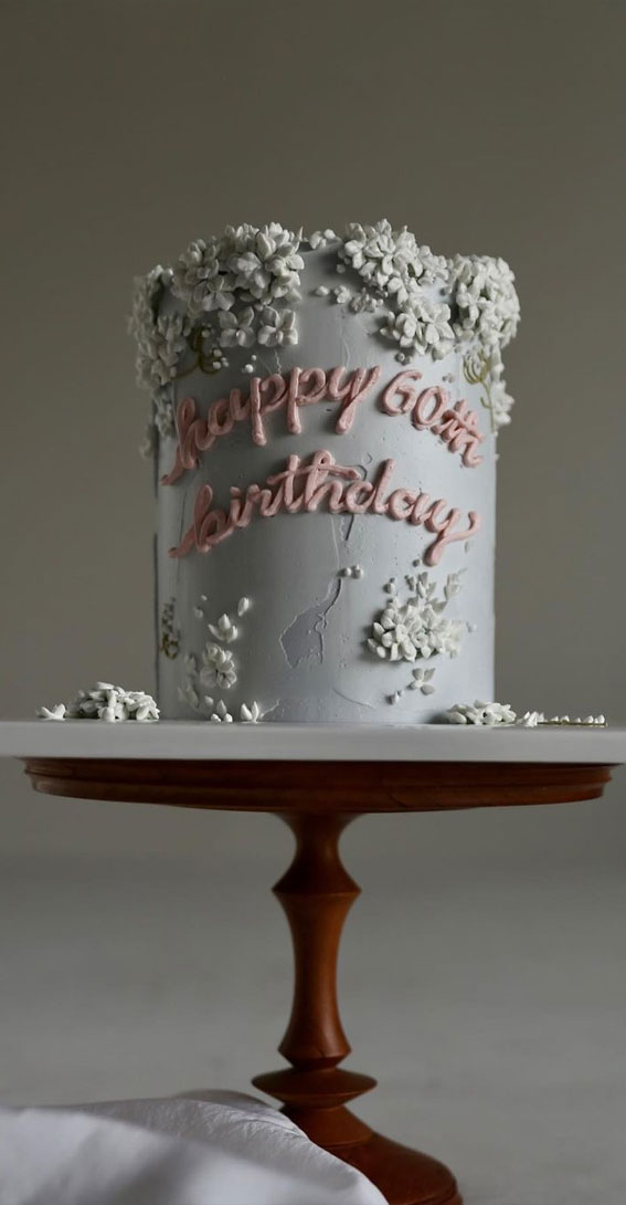 43 Cute Buttercream Flower Cake Ideas : 60th Birthday