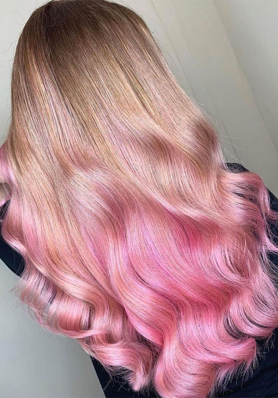 34 Pink Hair Colours That Gives Playful Vibe Dark Roots Blonde To Pink 