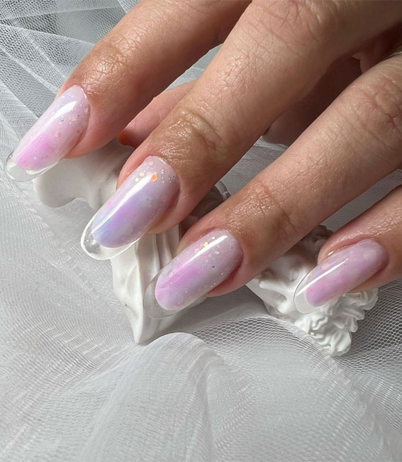 French Glass Nails That’re Sophisticated and Understated : Pastel Tie Dye Nails