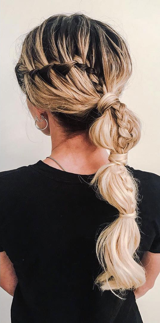 Cute Hairstyles That’re Perfect For Warm Weather : Waterfall Braid + Braid on Bubble Braids