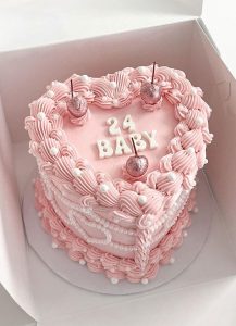 Cute Minimalist Buttercream Cakes Pink Th Birthday