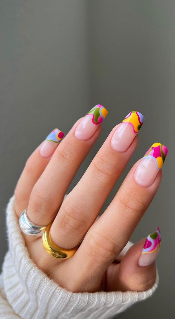 summer nail colors, nail designs, summer nails, nail art designs, summer nail ideas, french tip nails