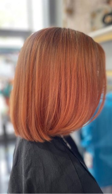 25 Peach Hair Colour Ideas Thatre Perfect For Summer Dark Peach Bob 