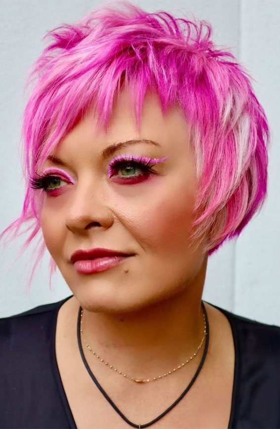 pixie haircut pink