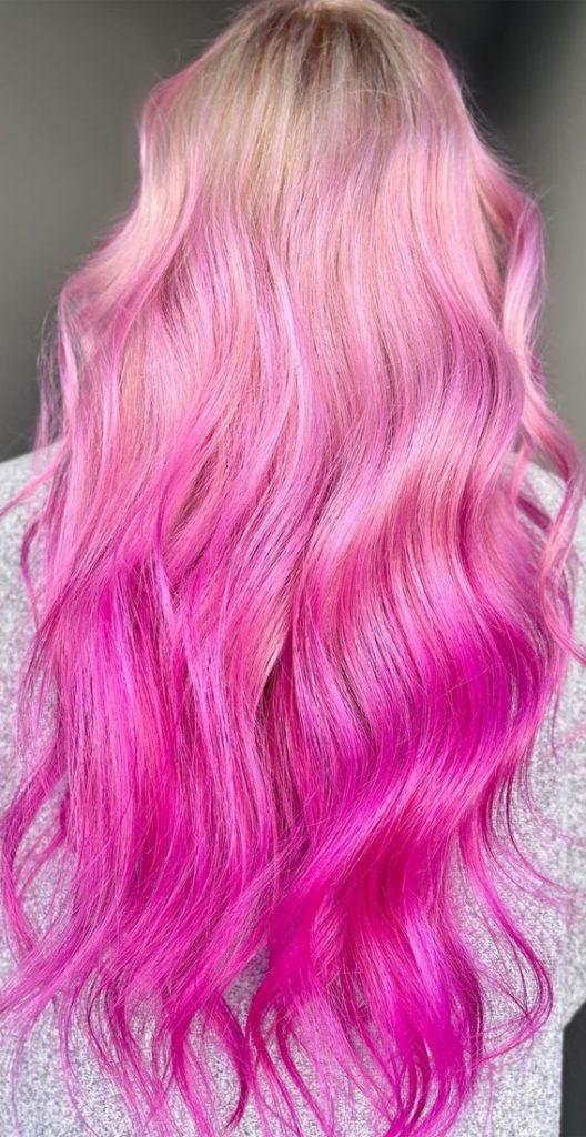 34 Pink Hair Colours That Gives Playful Vibe : Ombre Pink