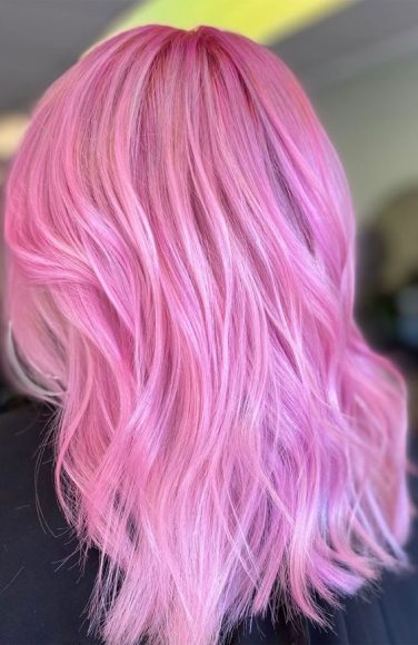 34 Pink Hair Colours That Gives Playful Vibe : Sugared-Almond Shades