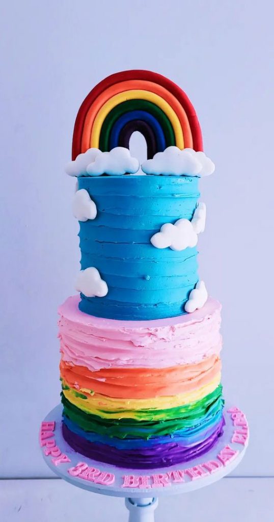 Cute Rainbow Cake Ideas For You Colourful Dessert Rainbow Two Tiered