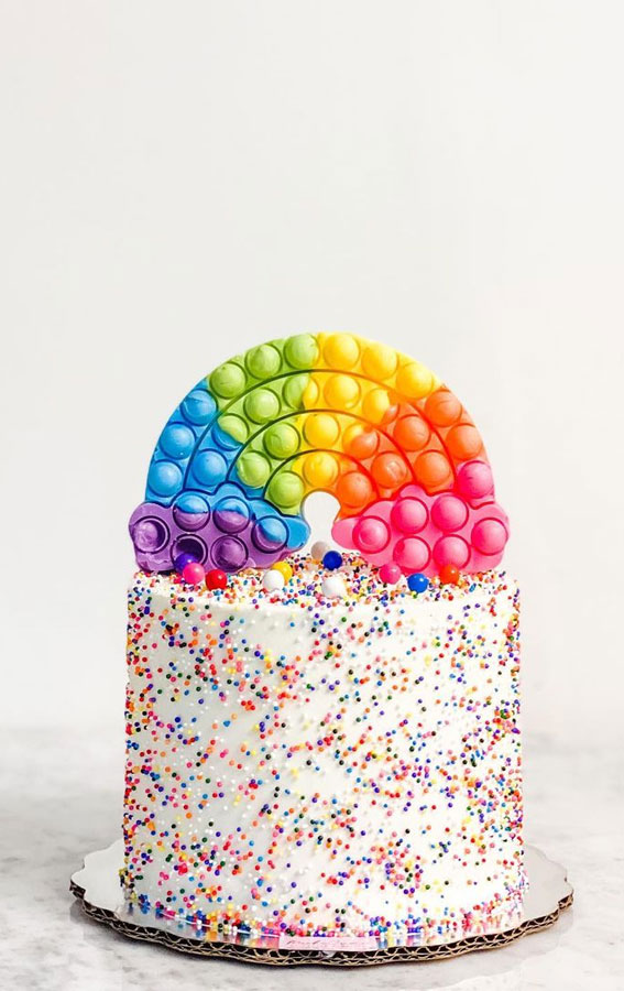 Cute Rainbow Cake Ideas For You Colourful Dessert : Rainbow Pop-it