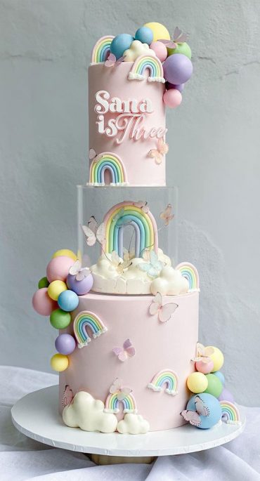 Cute Rainbow Cake Ideas For You Colourful Dessert : Rainbow Cake with ...