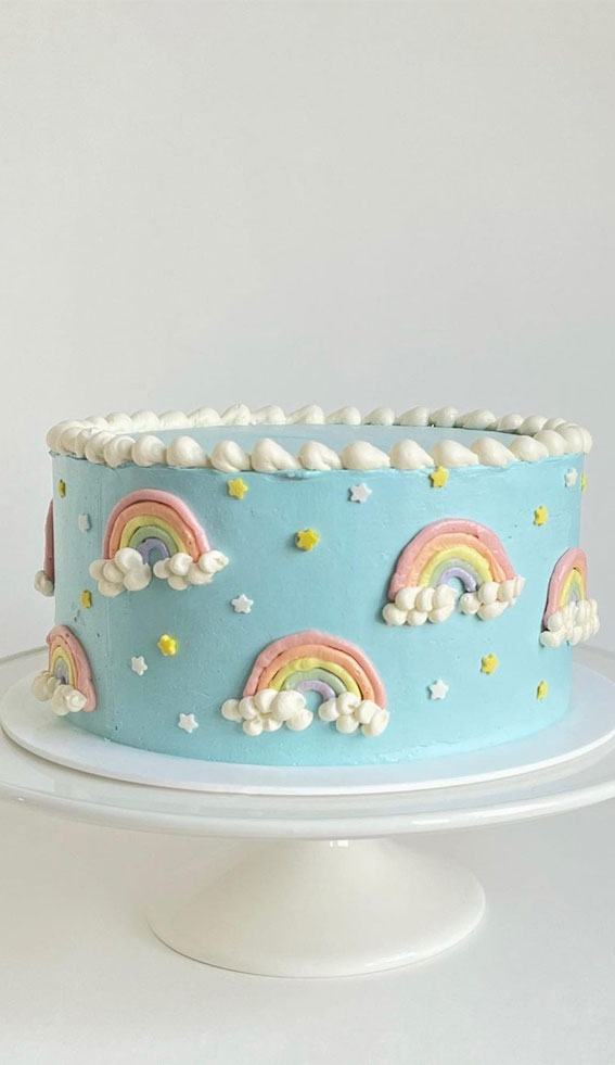 Cute Rainbow Cake Ideas For You Colourful Dessert : Minimal Rainbow Cake