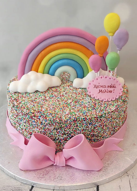 Cute Rainbow Cake Ideas For You Colourful Dessert : Sprinkle & Rainbow